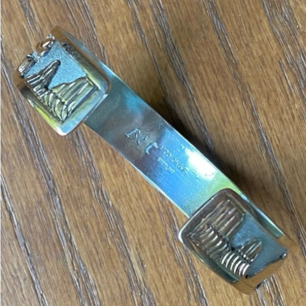 Navajo Floyd (Lloyd) Becenti Jr sterling and 12K gold filled bracelet. 24 grams - Picture 6 of 8